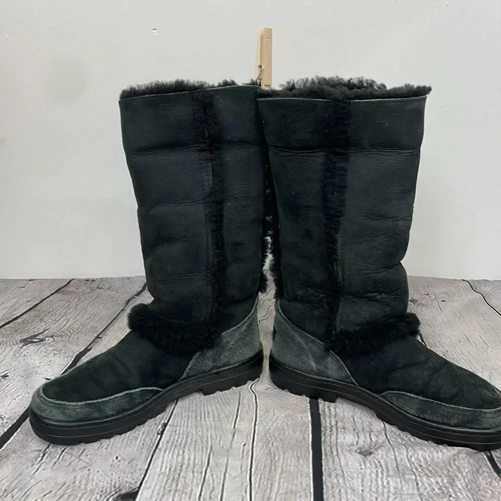 UGG Sundance II Revival Black Tall Boots size 7W